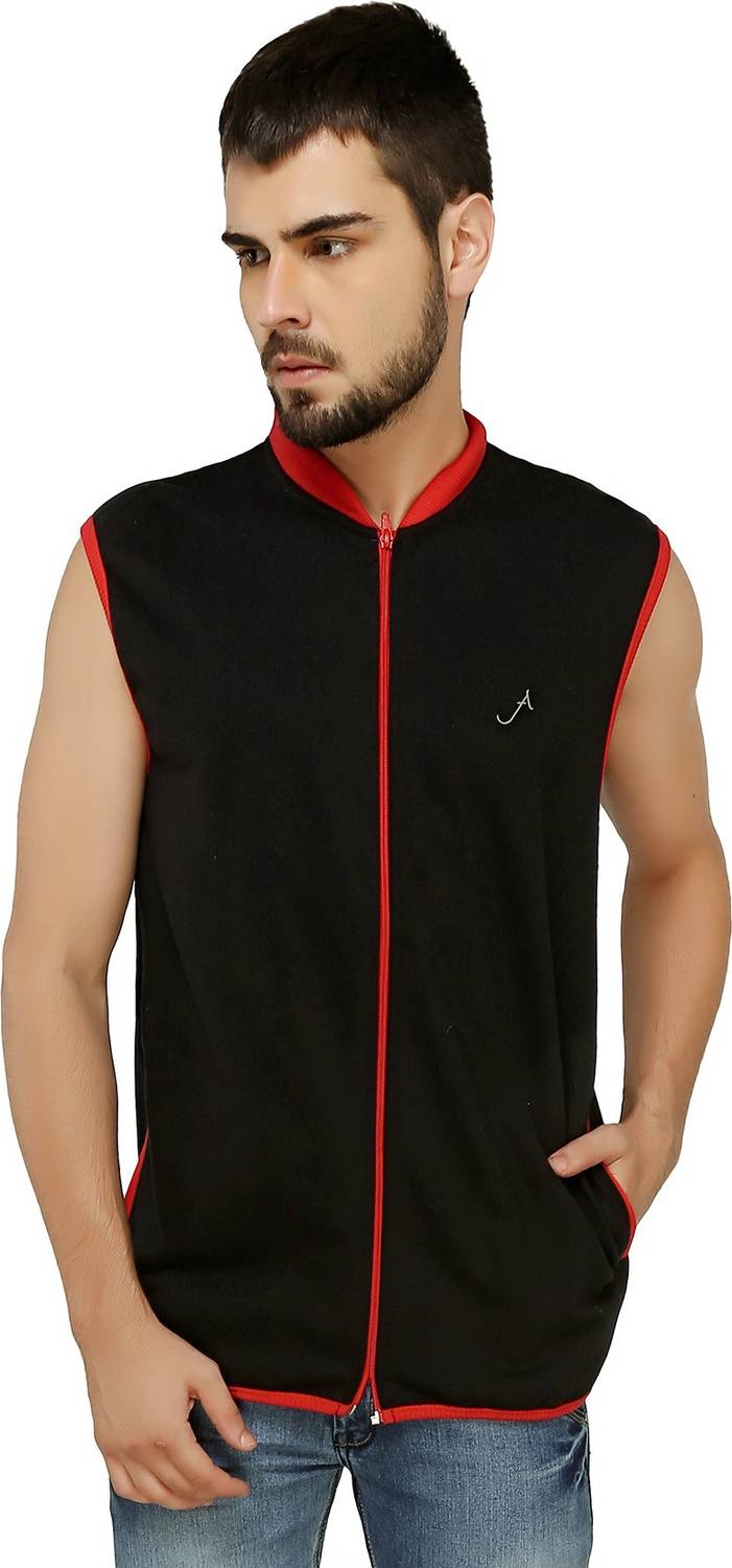 Ashdan Sleeveless Solid Men Sweatshirt