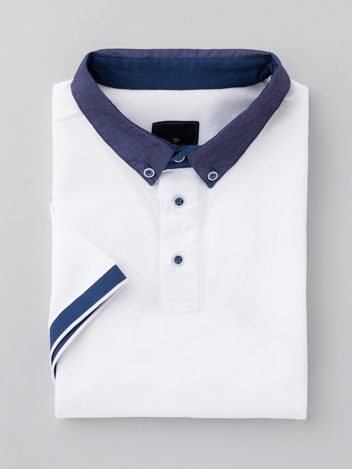 Image of INVICTUS Solid Men Polo Neck White T-Shirt