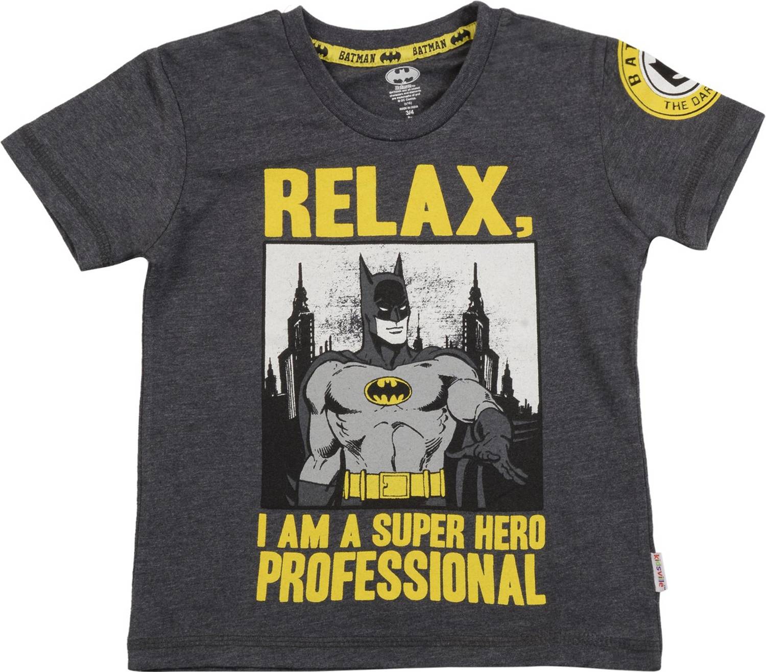 BATMAN Boys Printed Regular T Shirt