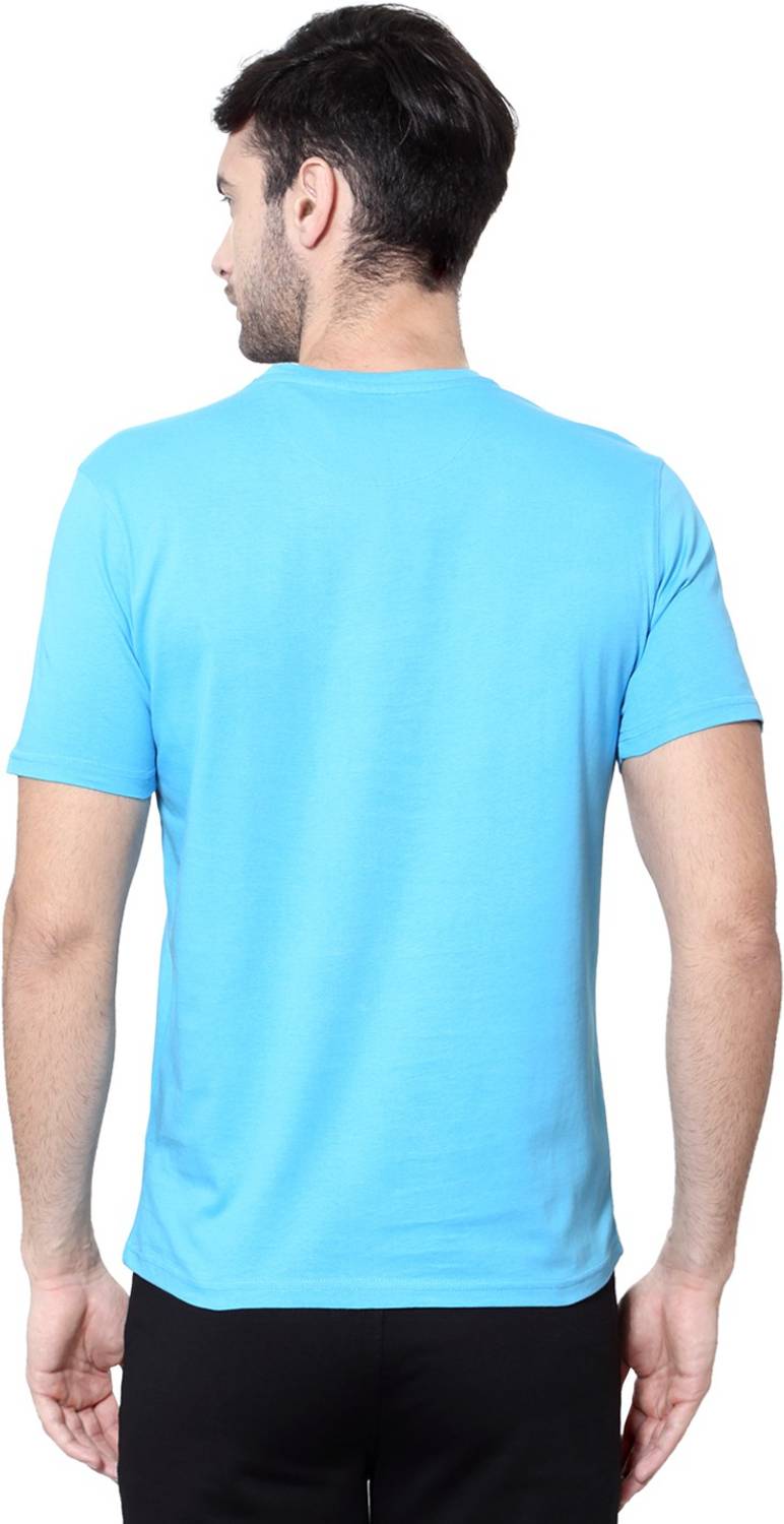 Ajile By Pantaloons Printed Men Round Neck Blue T-Shirt