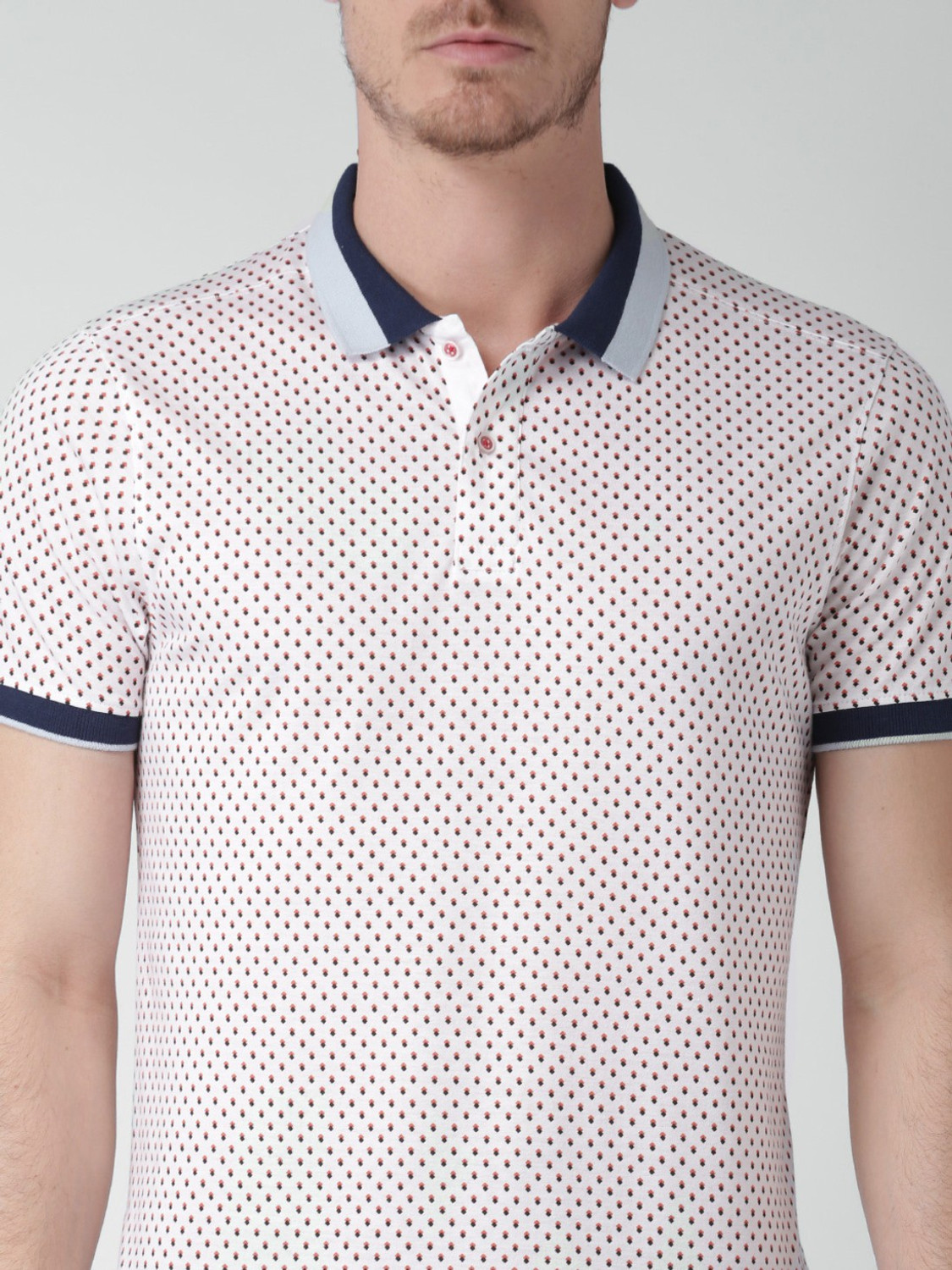 Image of INVICTUS Printed Men Polo Neck Red T-Shirt