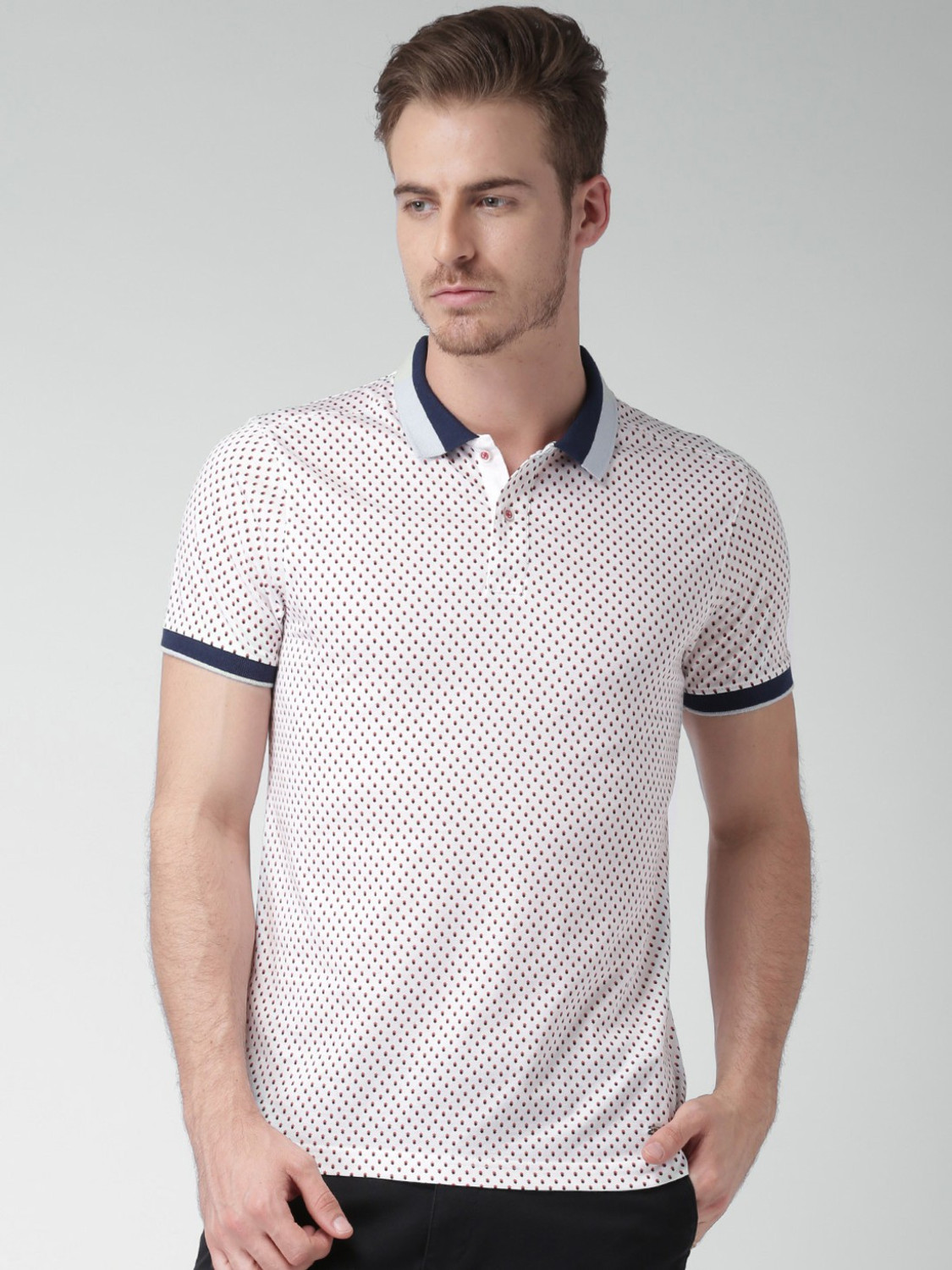 Image of INVICTUS Printed Men Polo Neck Red T-Shirt