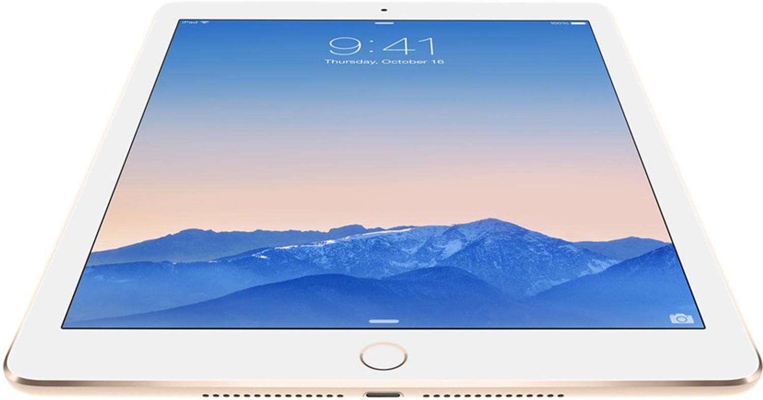 美品】AU/Apple iPad Air 2 32GB Wi-Fi+cellular ゴールド A1567(MNVR2J/A