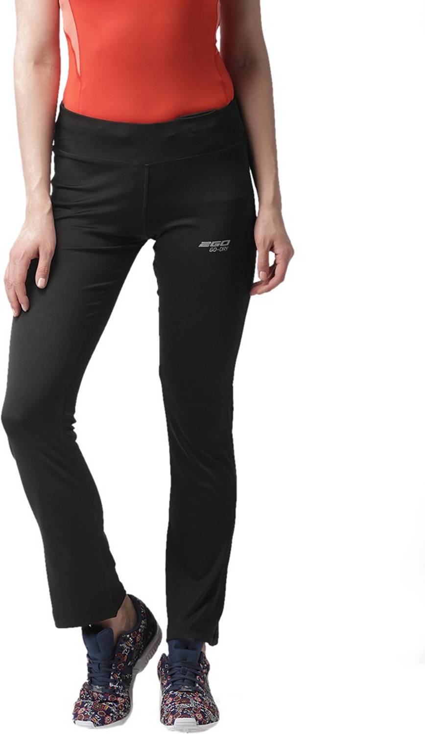 2GO Solid Women Black Track Pants