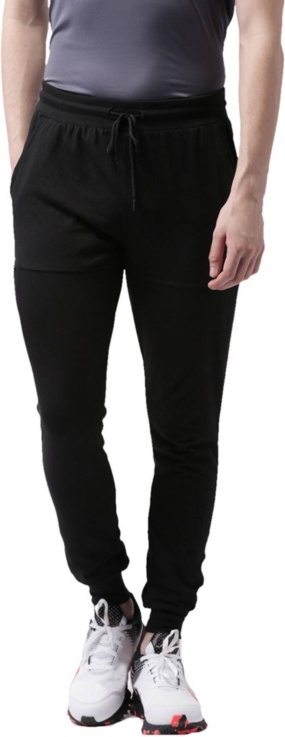 2GO Solid Men Black Track Pants