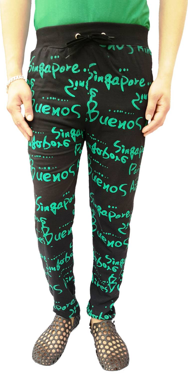 BRANDONN Printed Men Black Track Pants