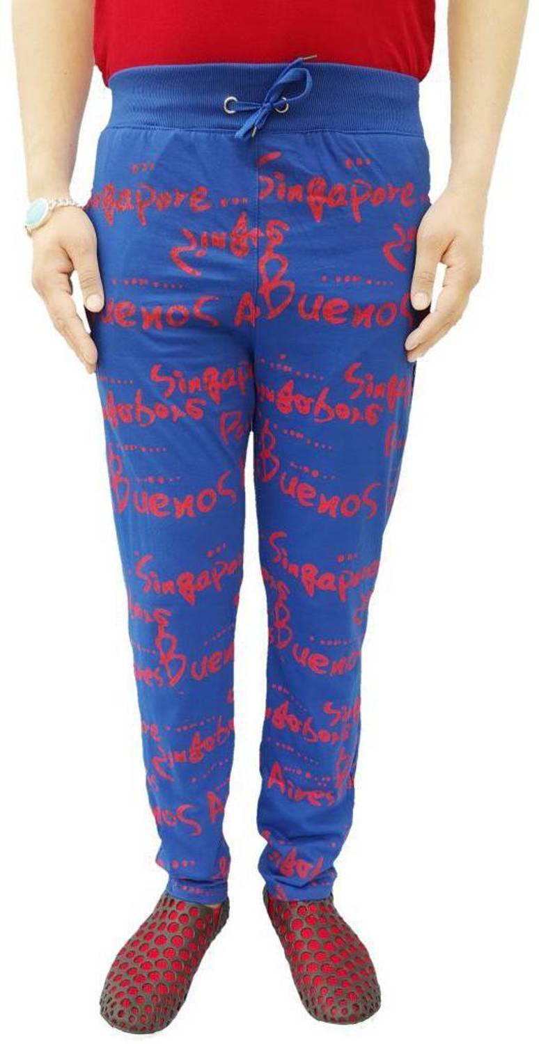 BRANDONN Printed Men Light Blue Track Pants