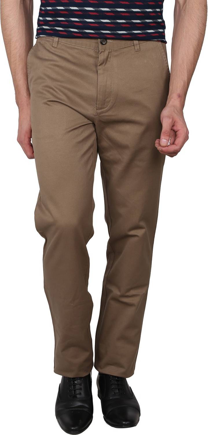 Arrow Sport Slim Fit Men Brown Trousers