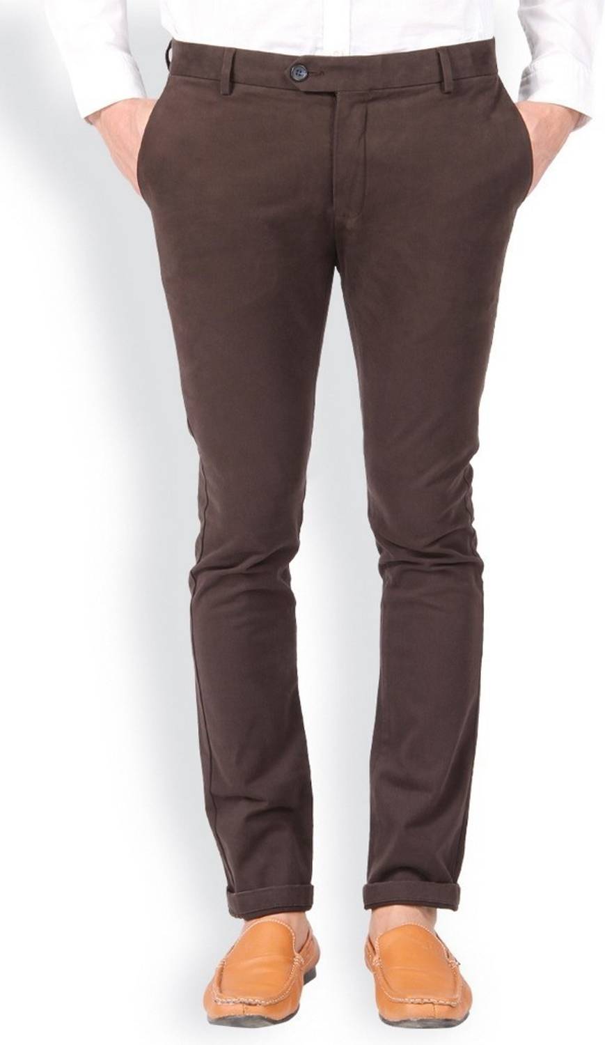 Blackberrys Skinny Fit Men Brown Trousers
