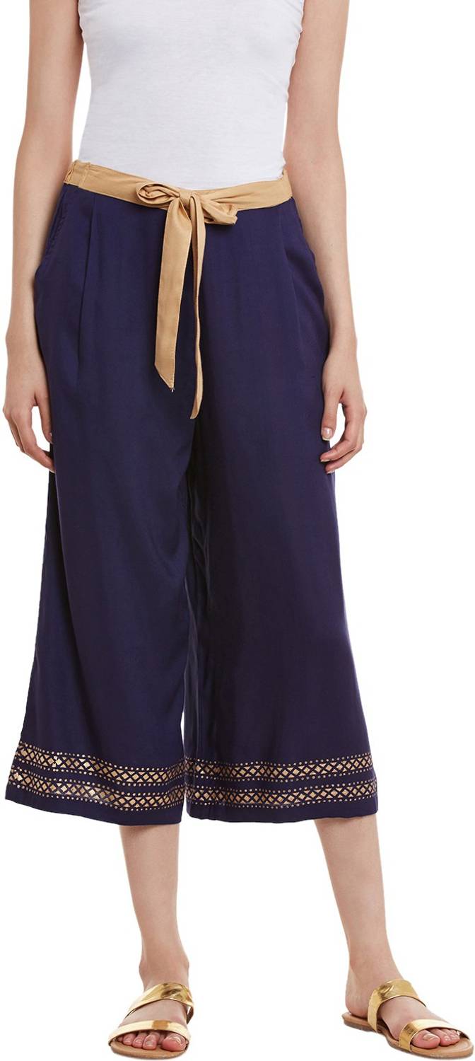 BITTERLIME Regular Fit Women Blue Trousers
