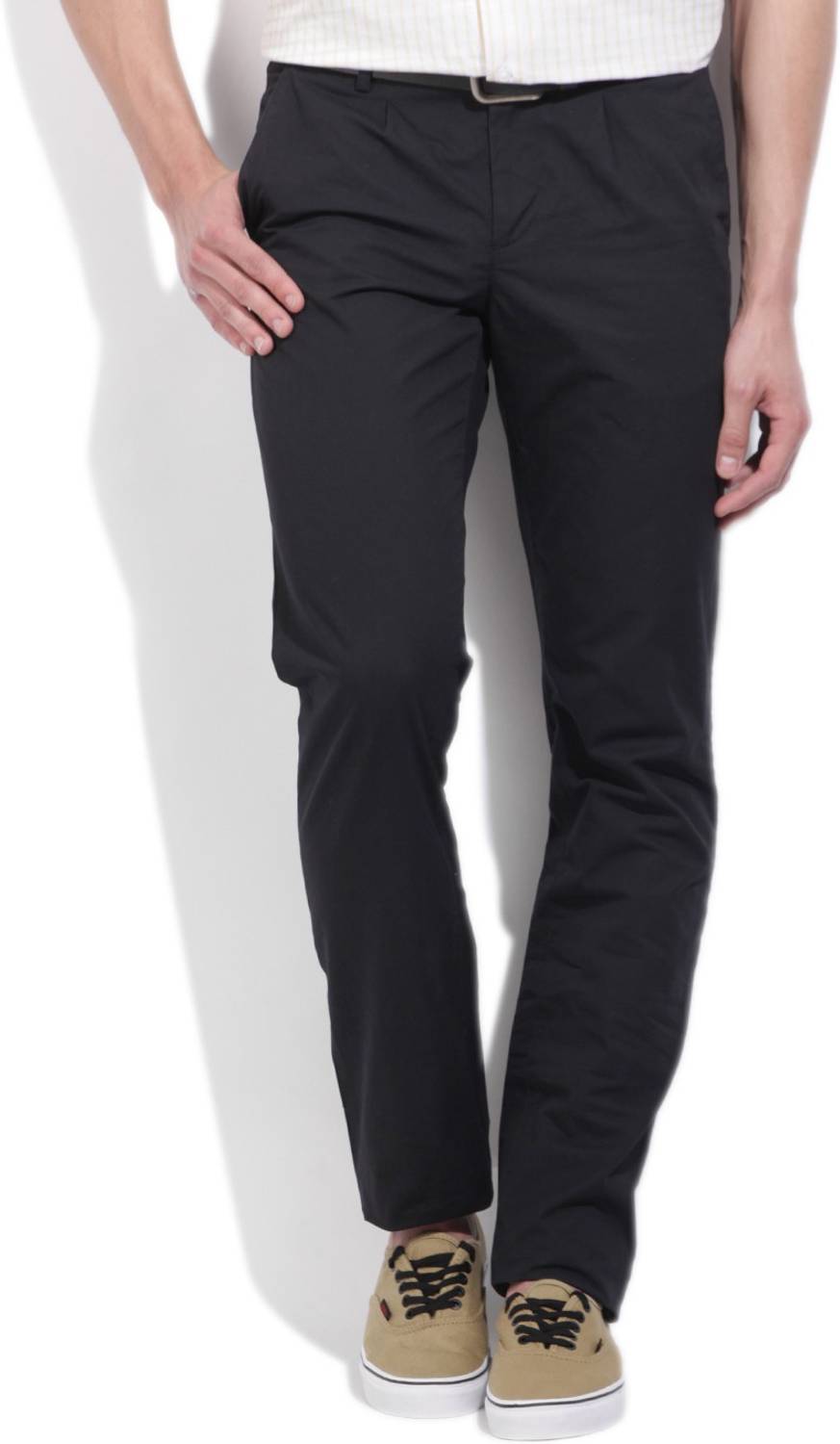 Allen Solly Slim Fit Men Black Trousers
