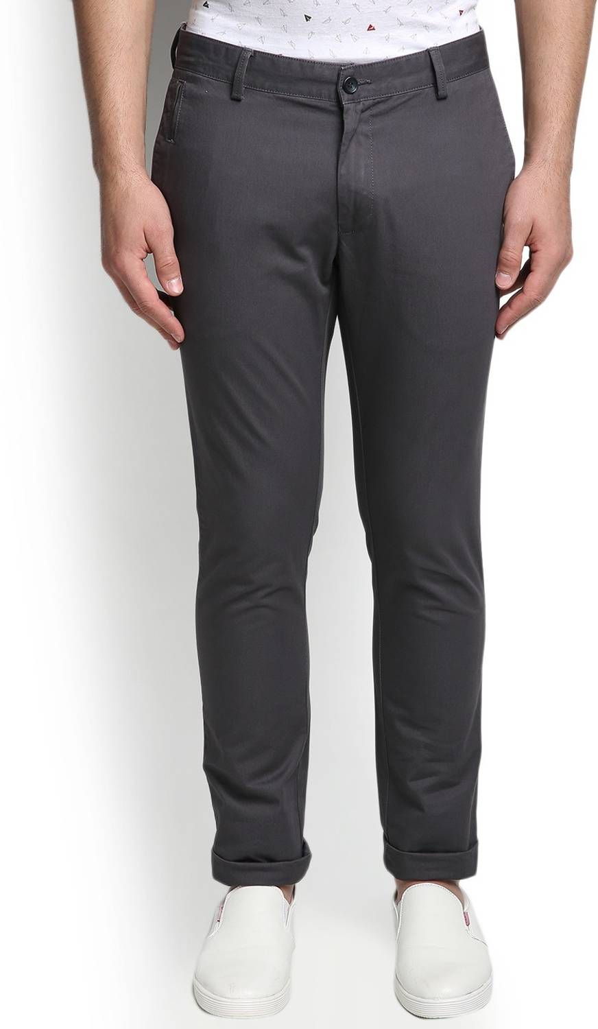 Blackberrys Slim Fit Men Grey Trousers