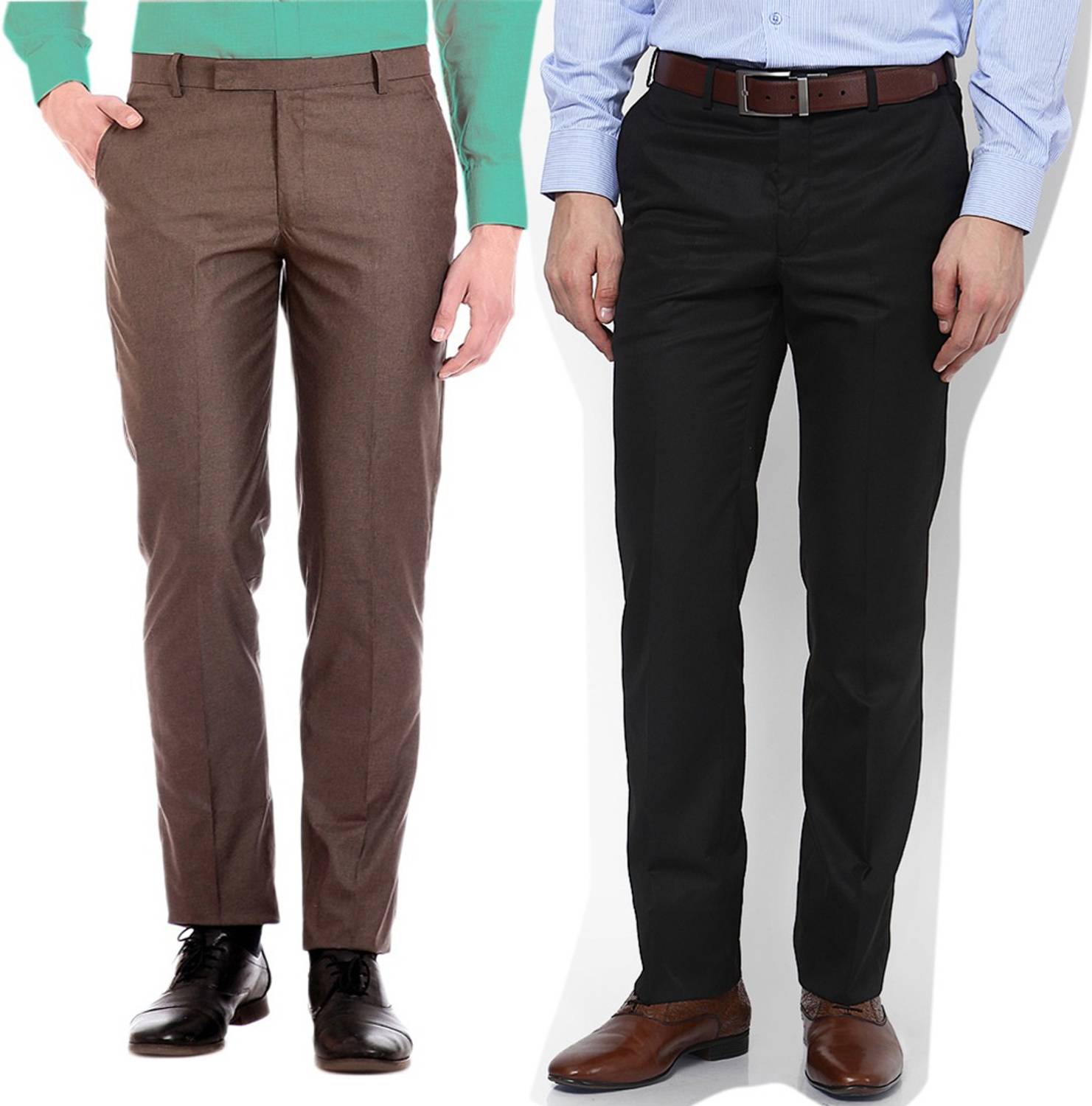 AD & AV Regular Fit Men Brown, Black Trousers