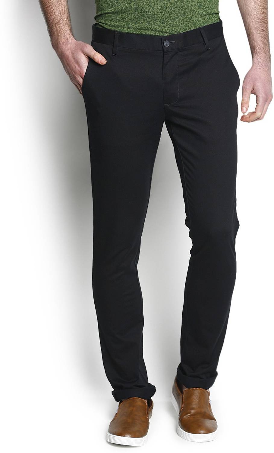 Blackberrys Slim Fit Men Black Trousers