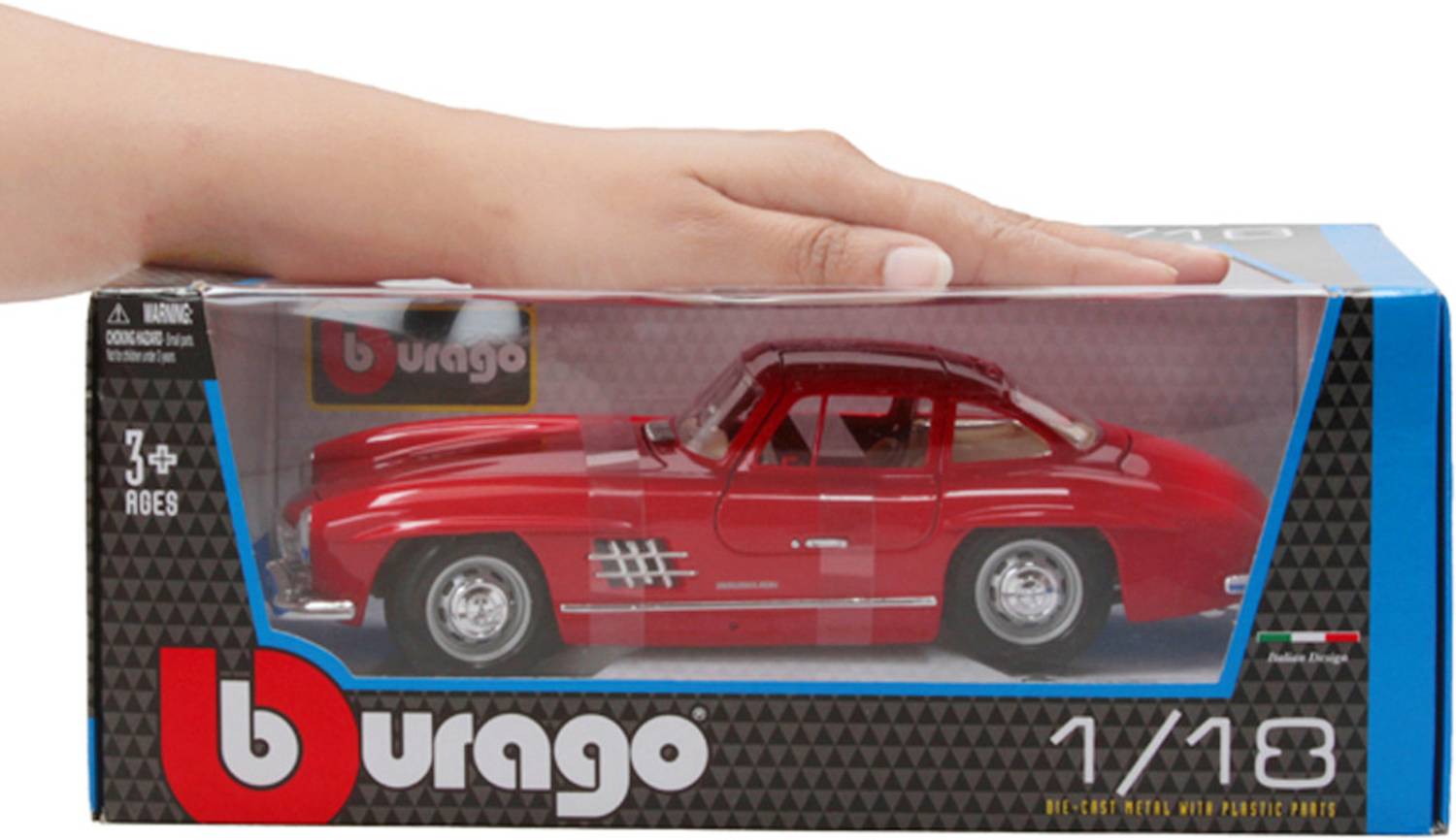 Bburago Die-Cast 1:18 Scale Mercedes Benz 300 SL (1954) Car - Die
