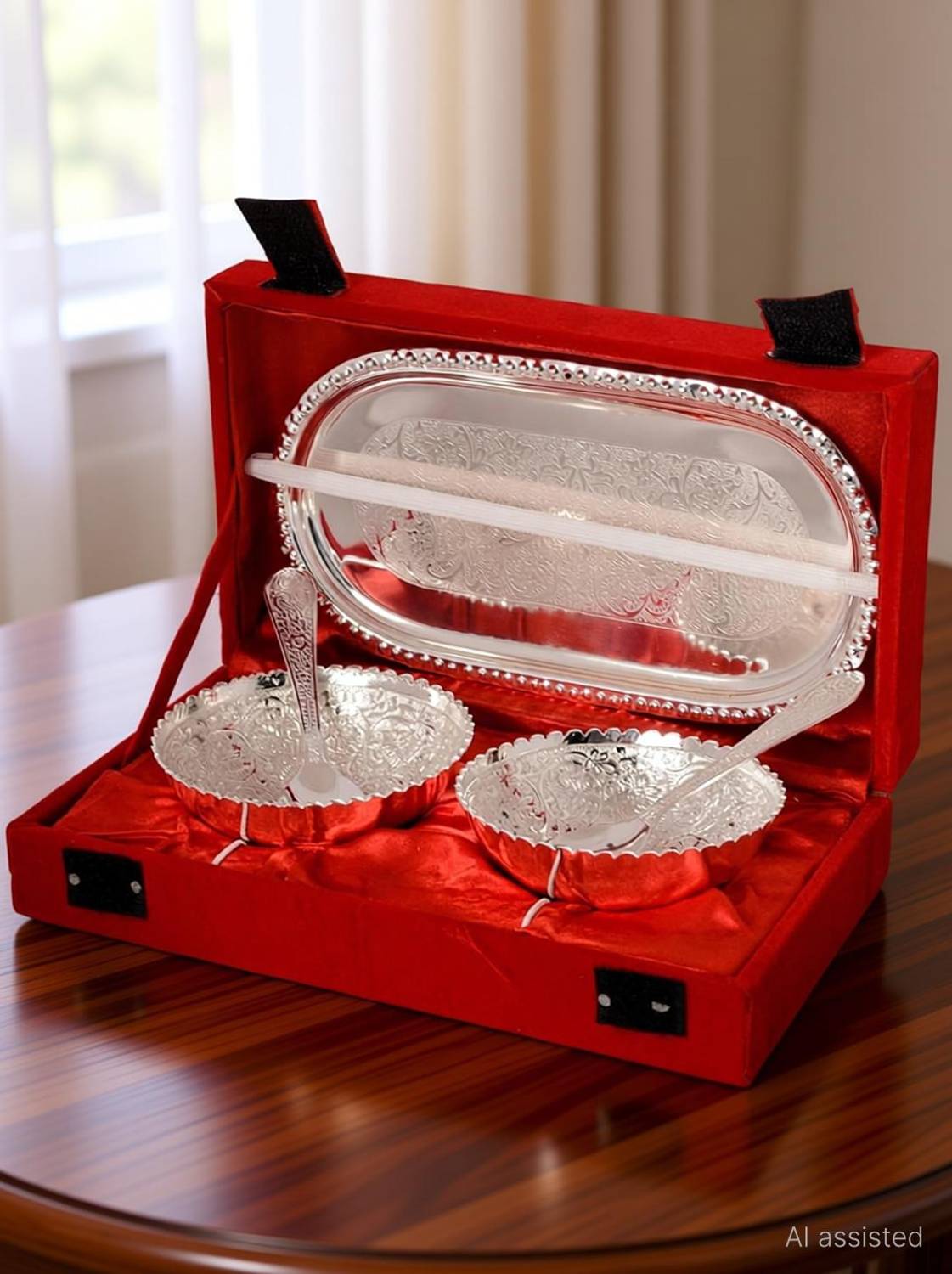 Being Nawab Silver Handcrafted Brass Decorative Platter