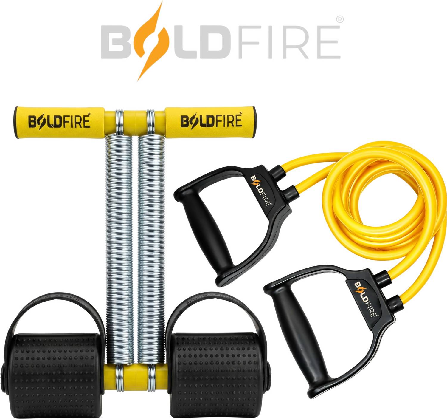 BoldFire Heavy Duty Double Spring Tummy Trimmer for Men & Women, Body Fitness Equipment Ab Exerciser