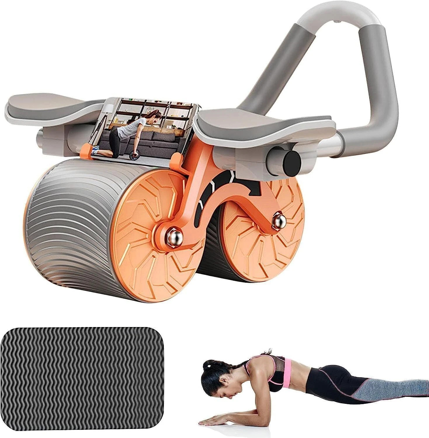Image of Deoxys Core Workout Roller, Abs Workout Equipment Automatic Rebound Wheel Ab Exerciser