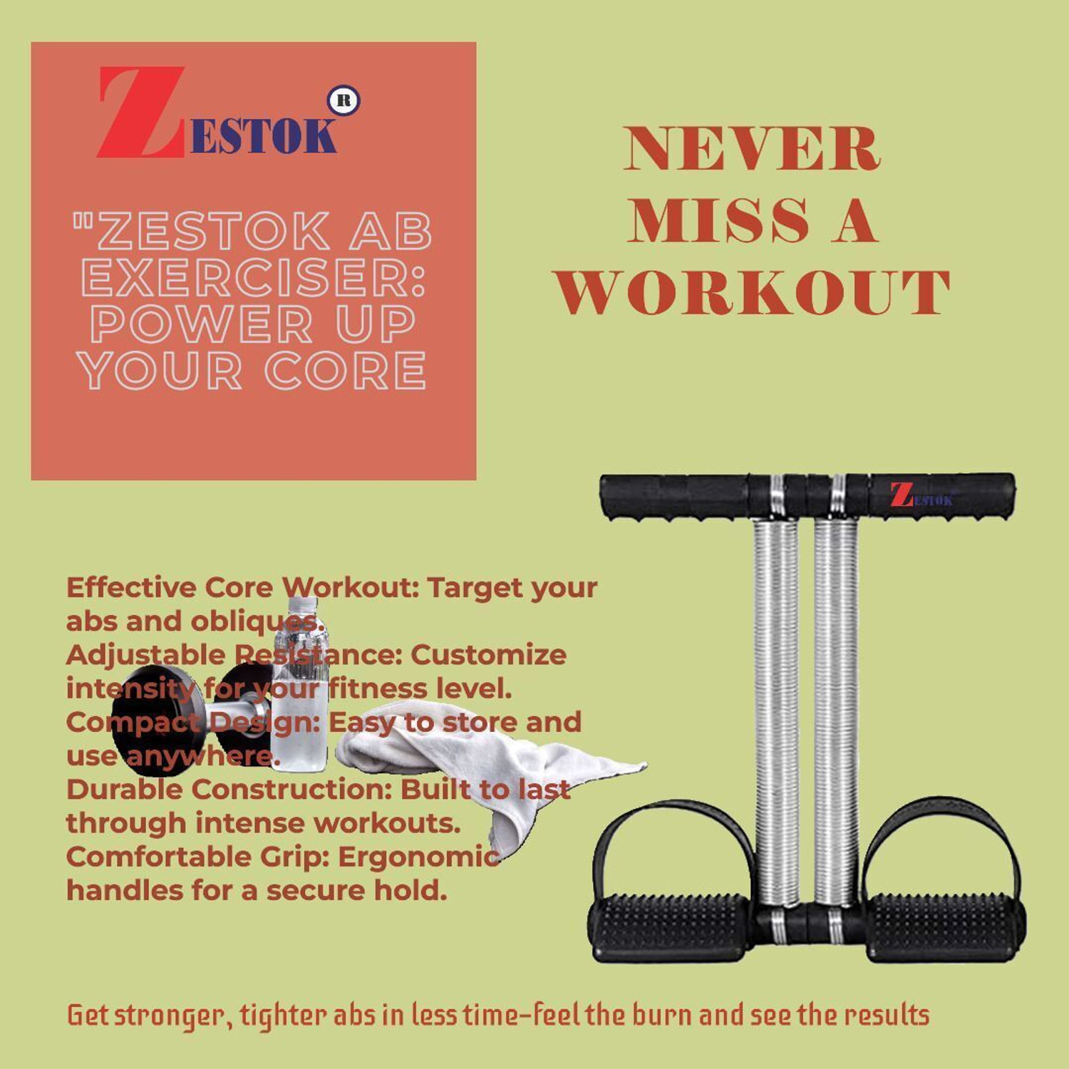 Image of HOUSE OF COMMON Double Spring Tummy Toner for Slimming & Weight Loss Workouts Core Exercise Ab Exerciser