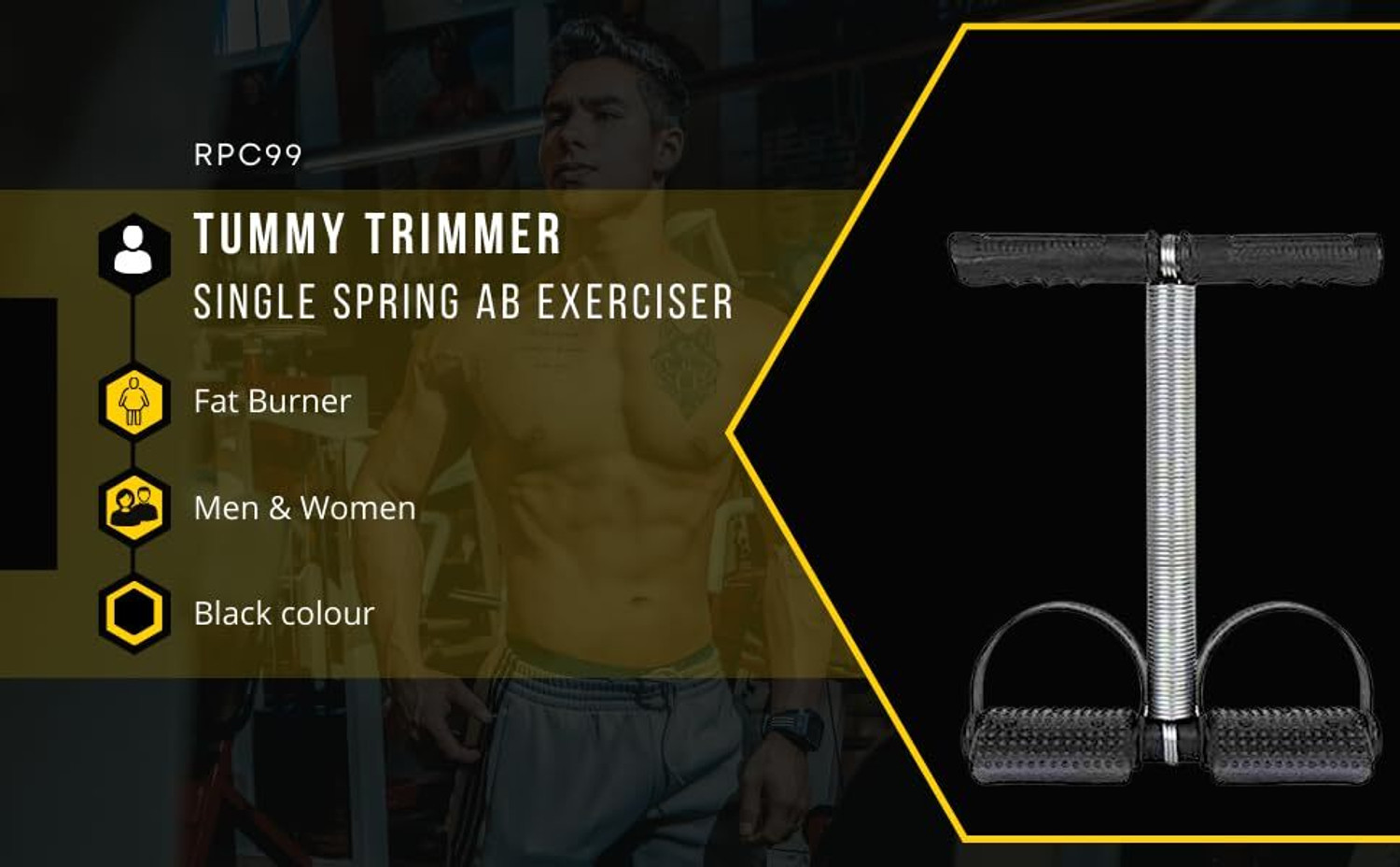 Image of BoldFire Tummy Trimmer Single Spring Ab Exerciser Fat Burner Ab Exerciser