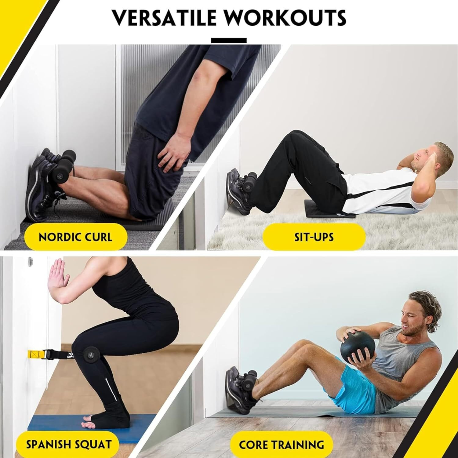 Image of Chaken Nordic Curl Hamstring Strap Home Gym Fitness Exercise Equipment for Workout Ab Exerciser