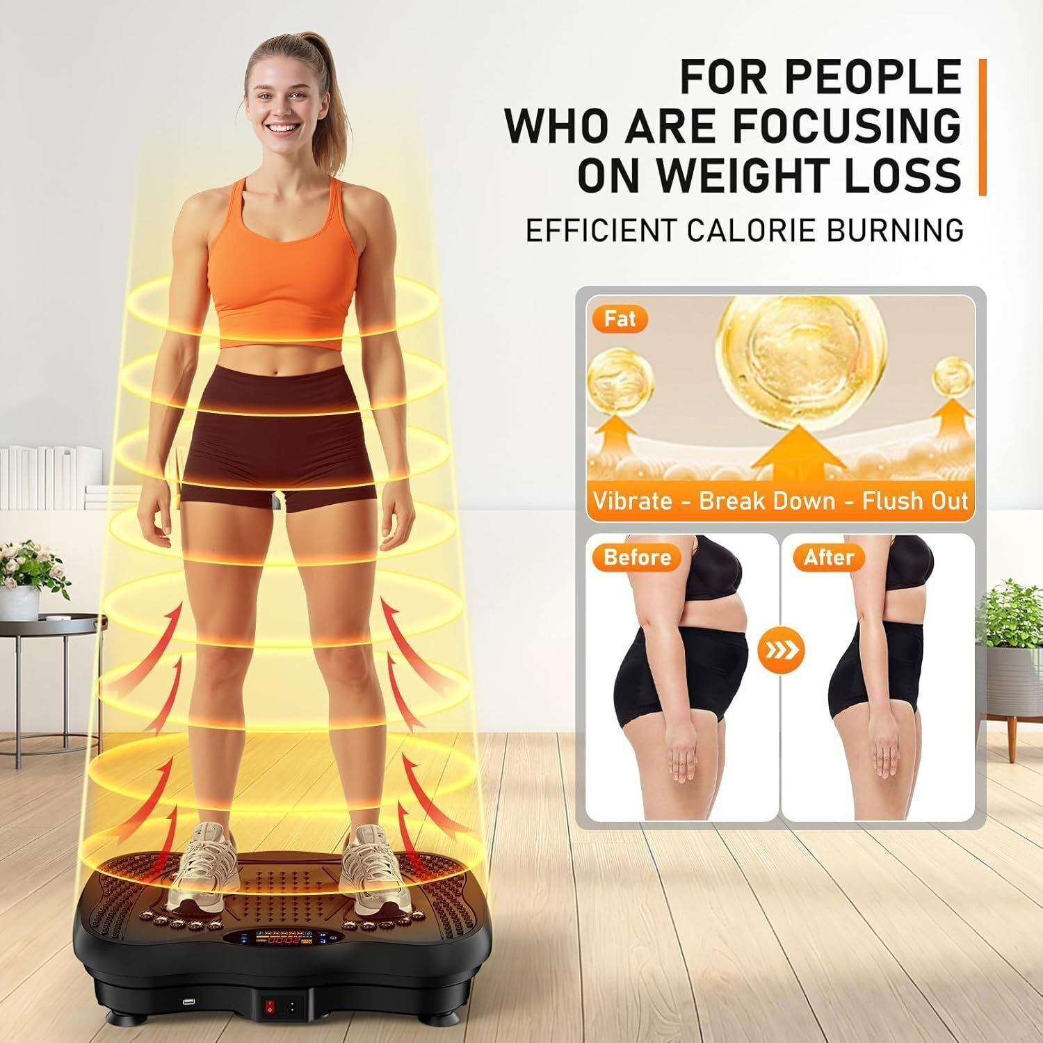 Image of AASHRO MALL Vibration Platform Massager with Remote & Exercise Ropes Weight Loss & Fitness Ab Exerciser