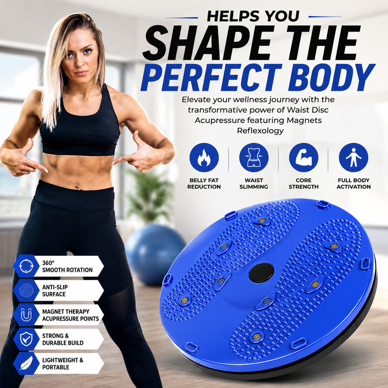 Image of QUICK FIT Core Ab Twister Board for Exercise Waist Twisting Disc,for Slimming & Abdominal Ab Exerciser