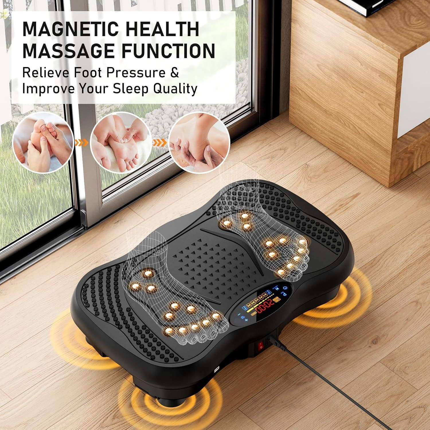 Image of AASHRO MALL Vibration Platform Massager with Remote & Exercise Ropes Weight Loss & Fitness Ab Exerciser