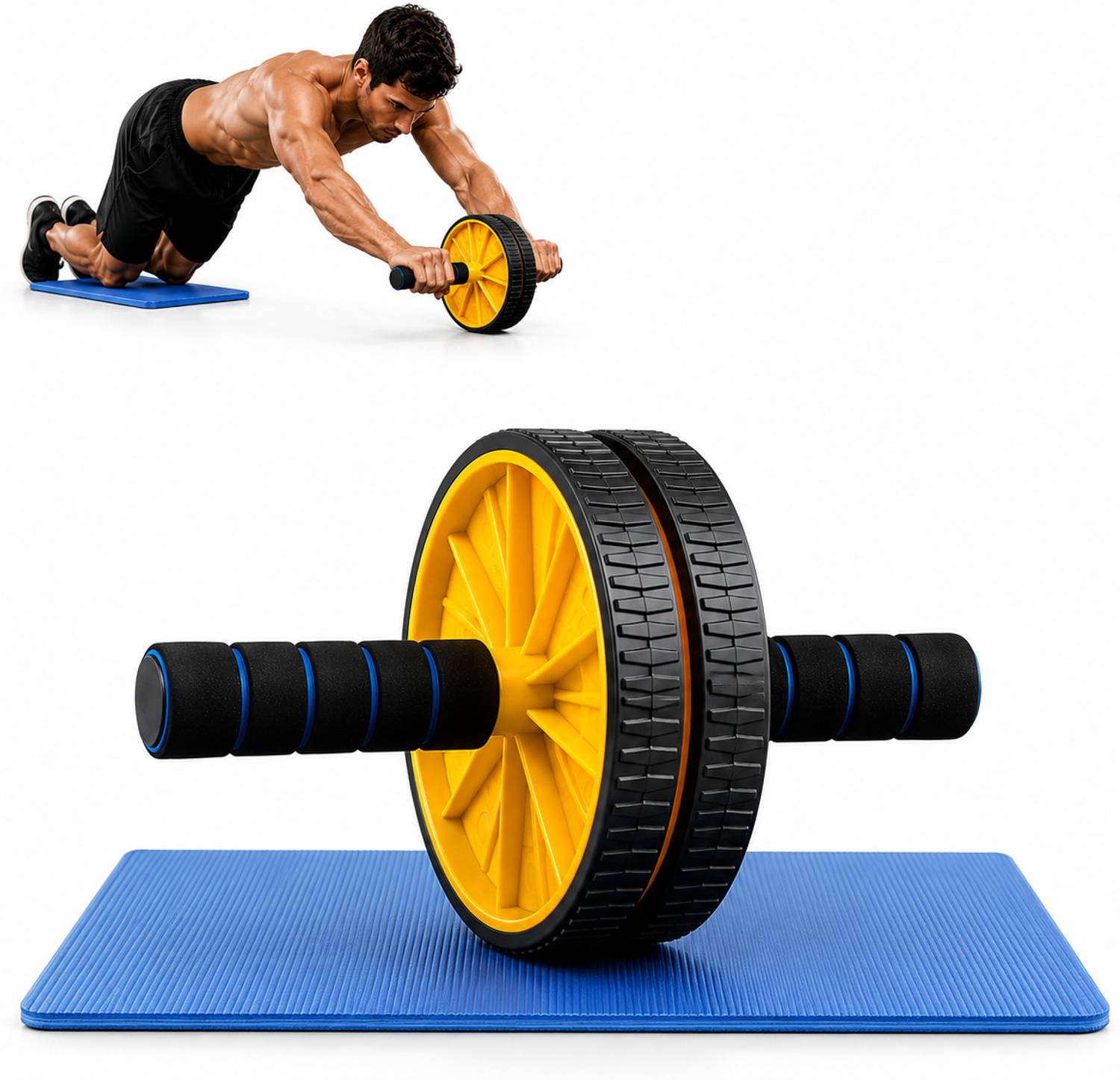 Shopeleven DL6 Sports Solid Wheel Roller Ab Exerciser