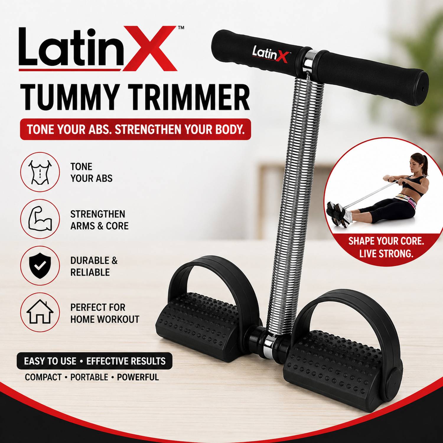 LatinX Single BLACK SPRING Ab Exerciser