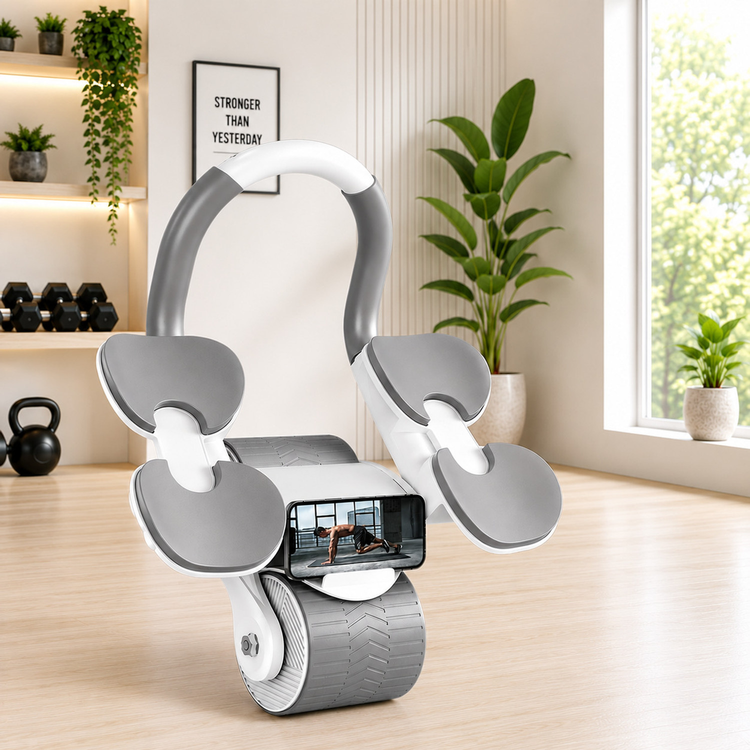Image of QUICK FIT Automatic Rebound Abdominal Wheel Elbow Support,Core Workout Equipment for Ab Exerciser