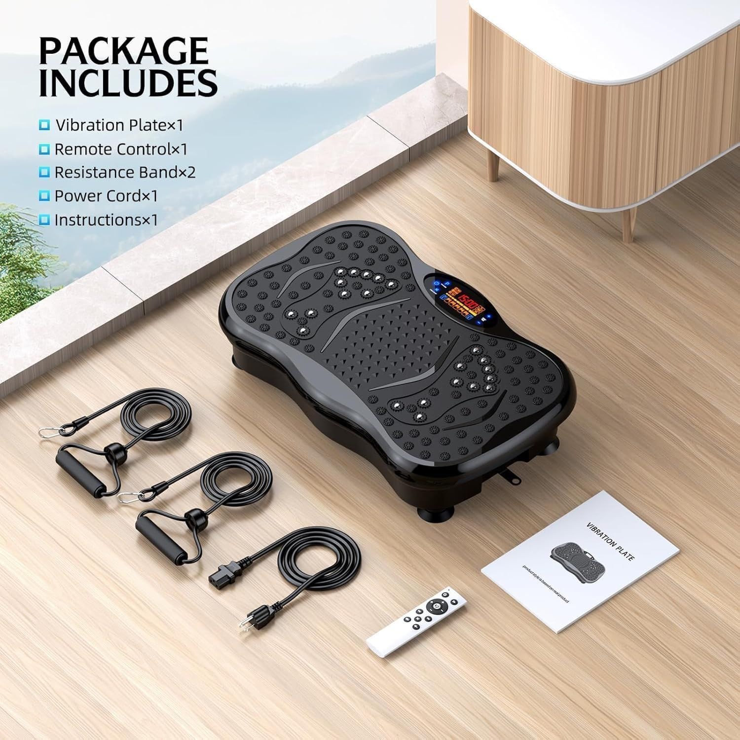 Image of AASHRO MALL Vibration Platform Massager with Remote & Exercise Ropes Weight Loss & Fitness Ab Exerciser