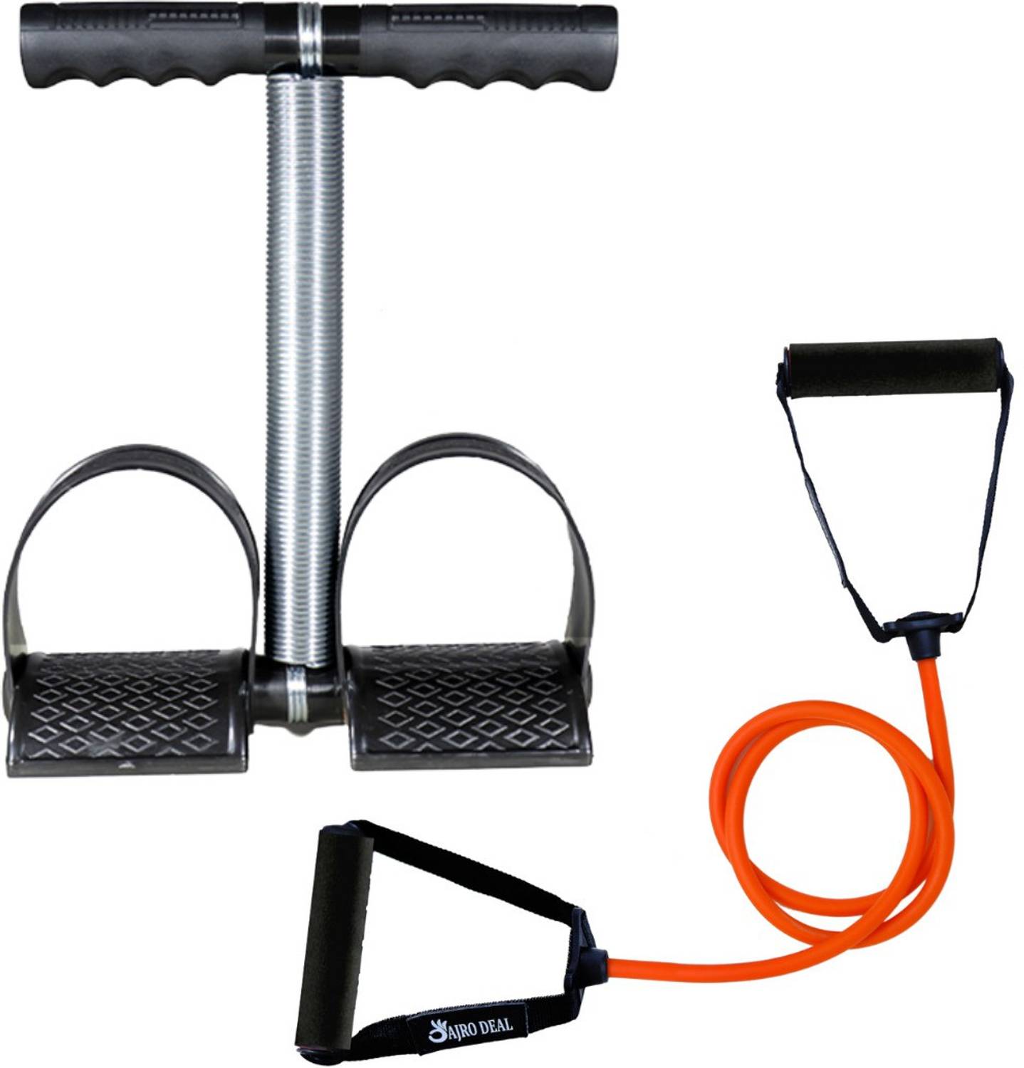 Battlestar Fitness Combo Single Spring Tummy Trimmer With Single Toning Tube (Grey) Ab Exerciser
