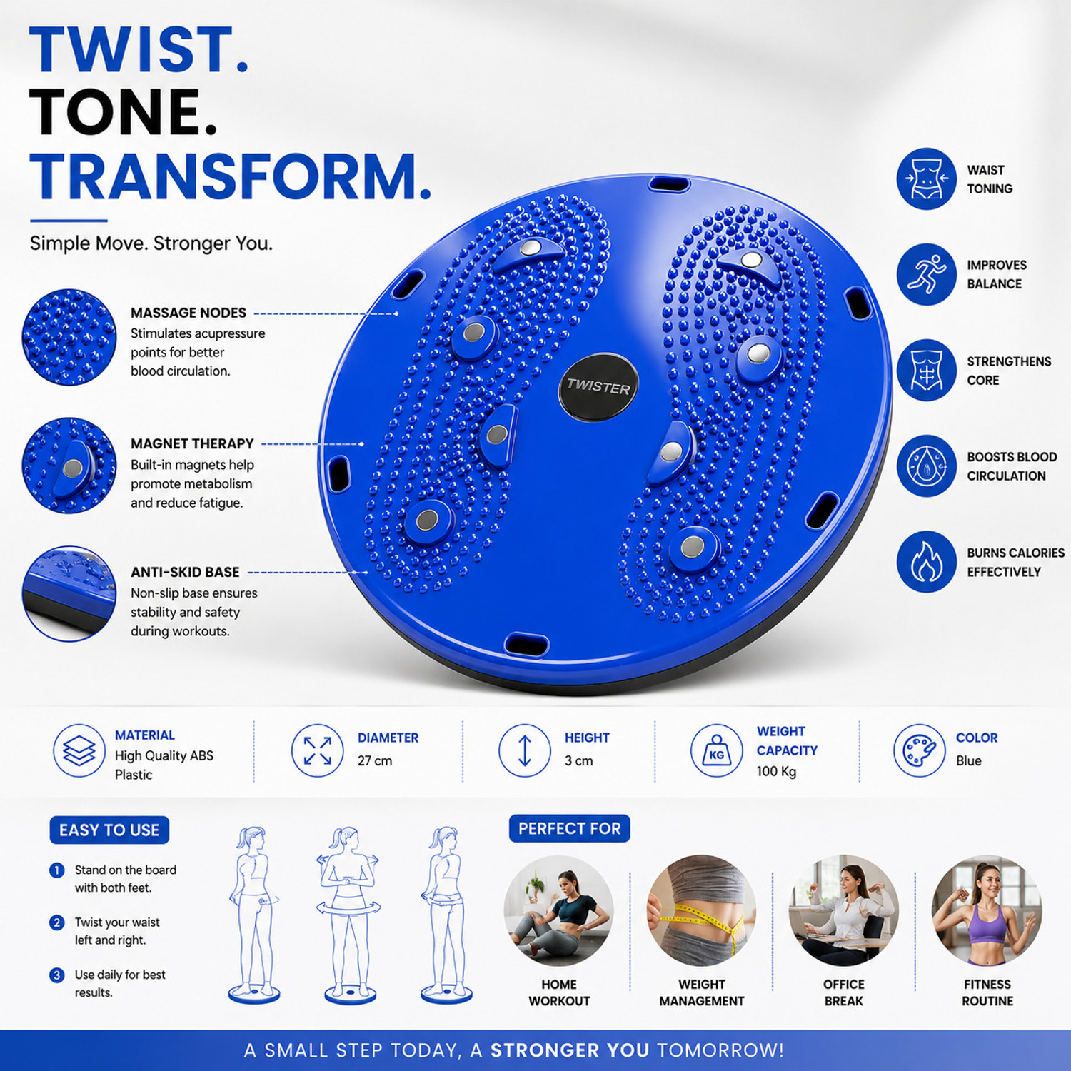 Image of QUICK FIT Core Ab Twister Board for Exercise Waist Twisting Disc,for Slimming & Abdominal Ab Exerciser