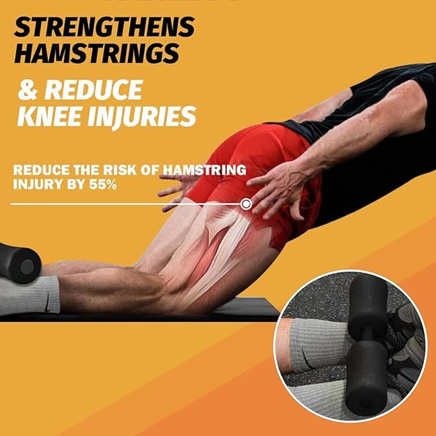 Image of Chaken Nordic Curl Hamstring Strap Home Gym Fitness Exercise Equipment for Workout Ab Exerciser