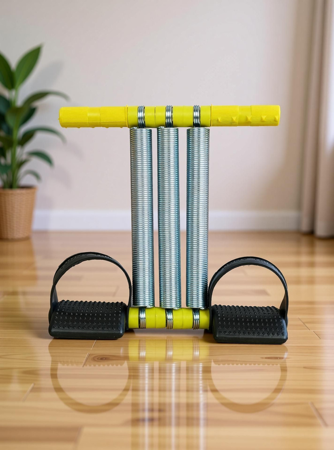 Image of FITZILLA Tummy Trimmer Triple Spring Multipurpose Fitness Equipment-Unisex Ab Exerciser (Yellow)