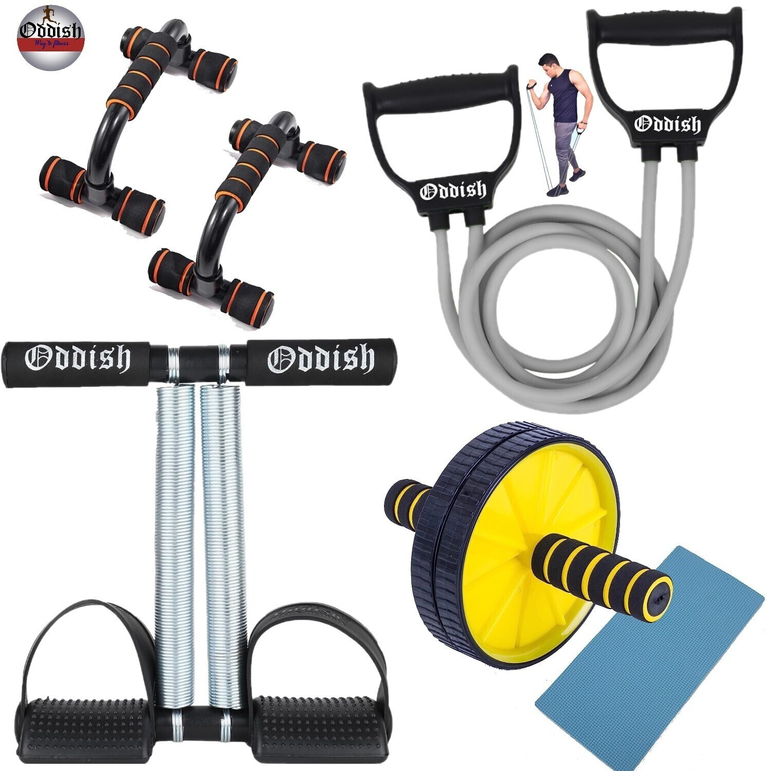 Image of Oddish 12inch Tummy Trimmer and Pushup bar, Toning tube and Ab Exerciser