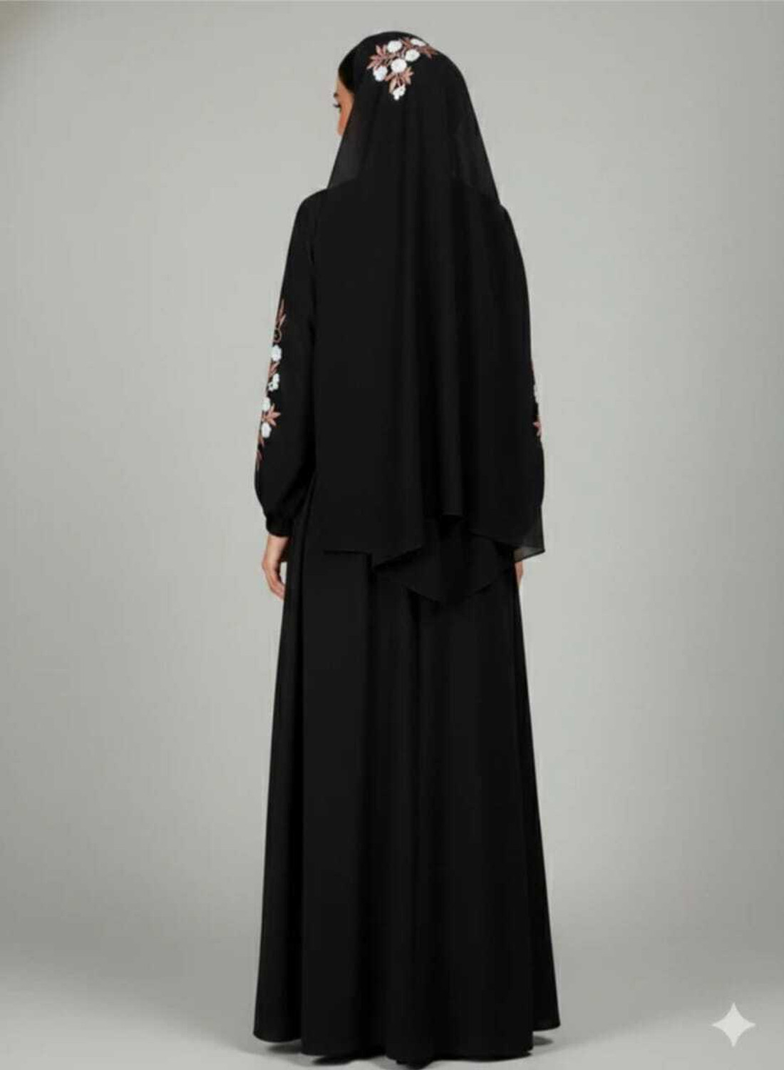 Image of SADAFNAQAB Cotton Blend Solid Burqa With Hijab