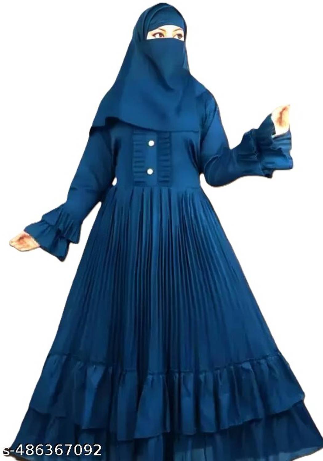 Alfiya Silk Blend Abaya With Hijab