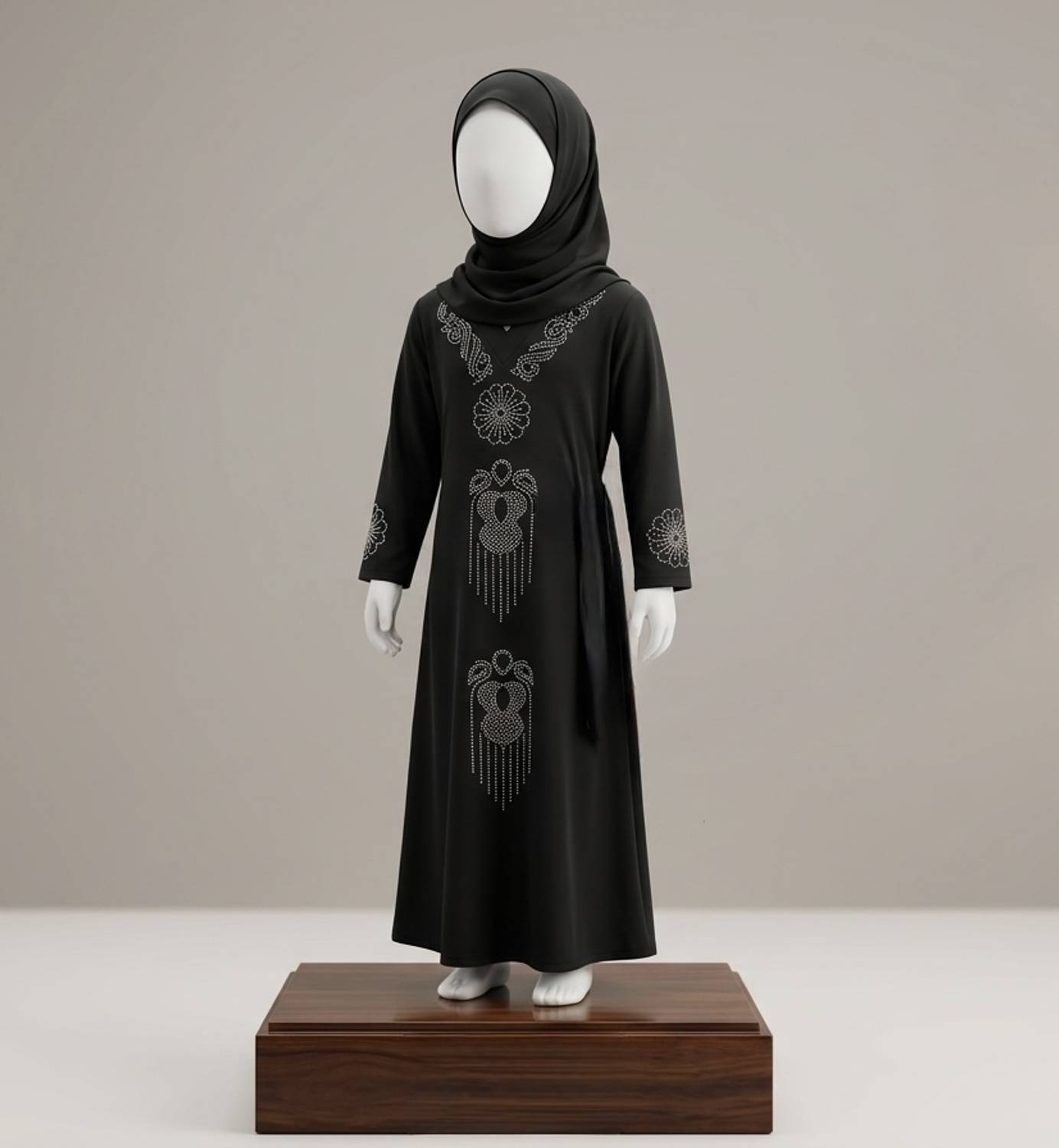 Afnangarments Polyester Self Design Abaya