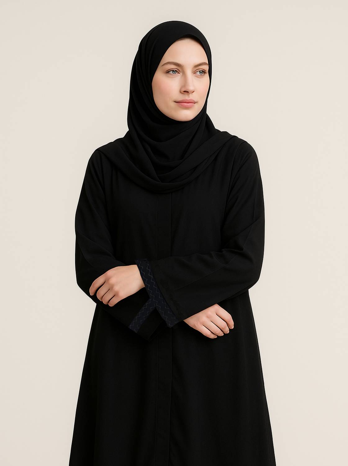 aaruh Polyester Self Design Abaya With Hijab
