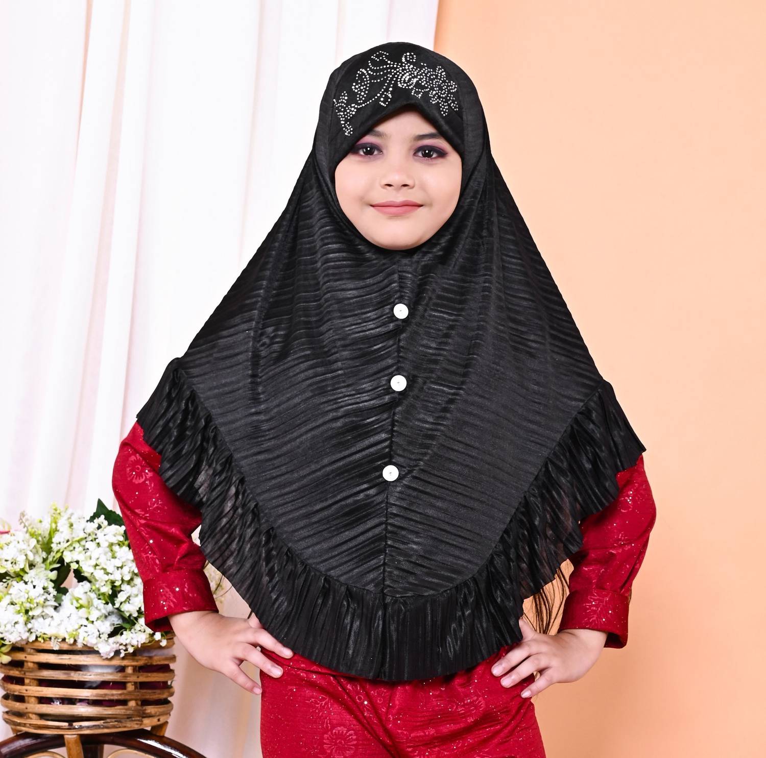AFIYAH Cotton Silk Striped Naqab