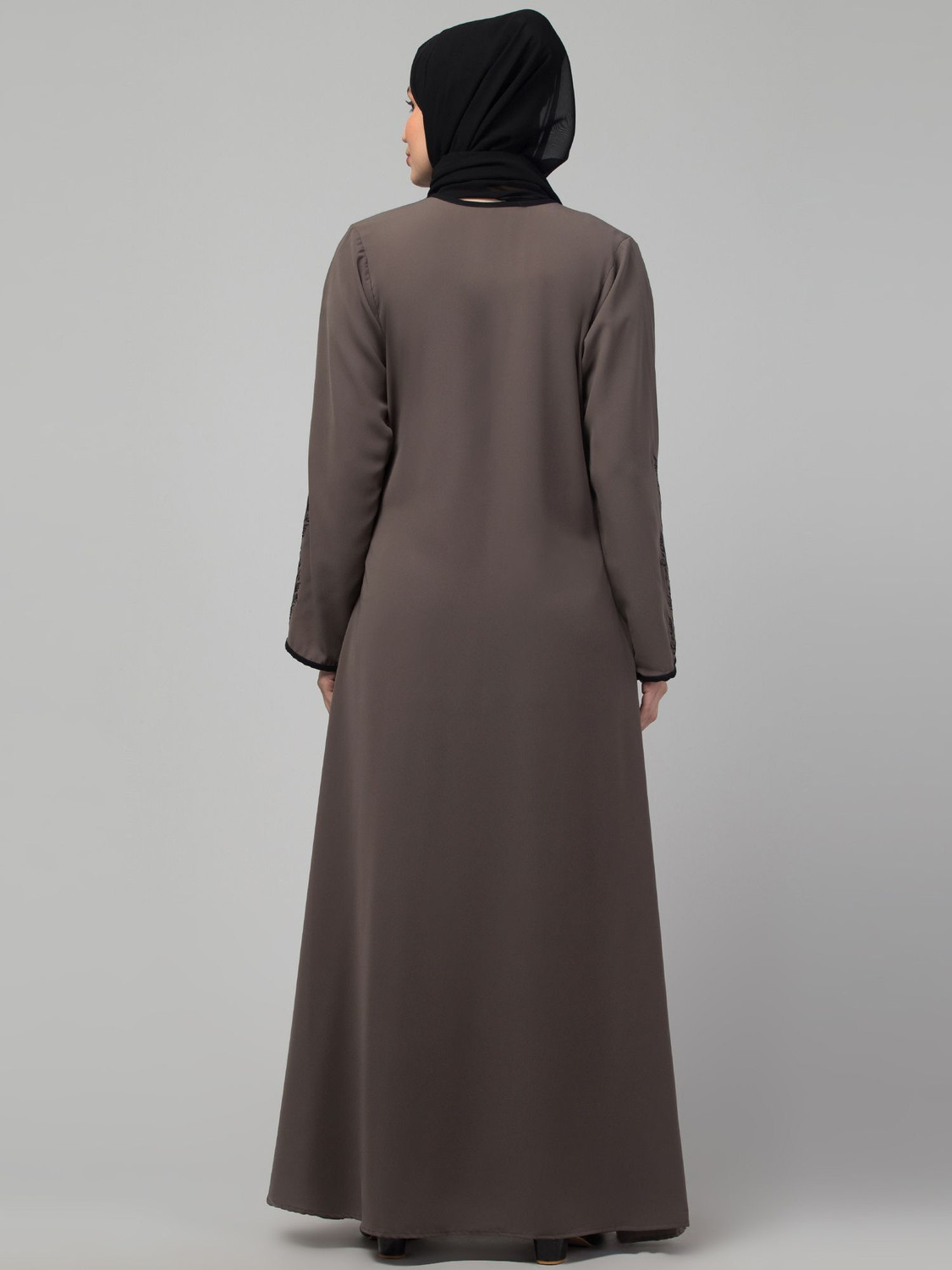 Image of HIZFASON Nida Matte Self Design Abaya With Hijab