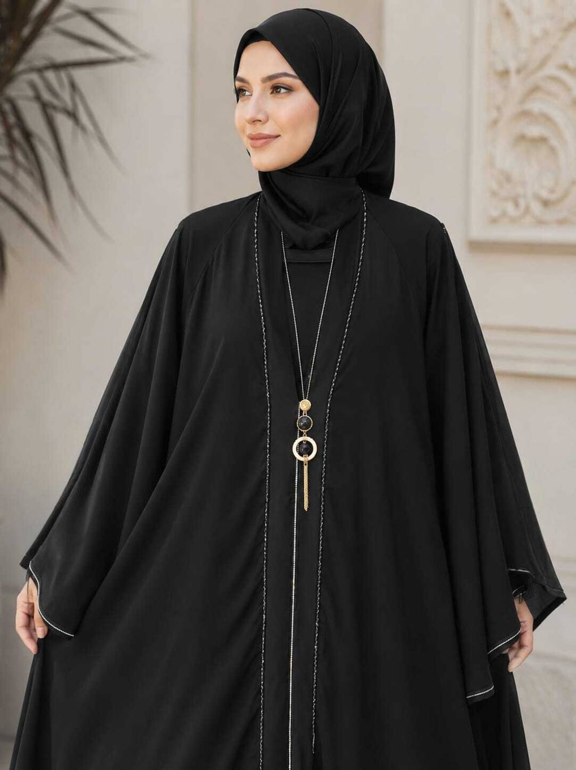 MollaBurqaHouse Nida Matte Solid Abaya Black - Image 4