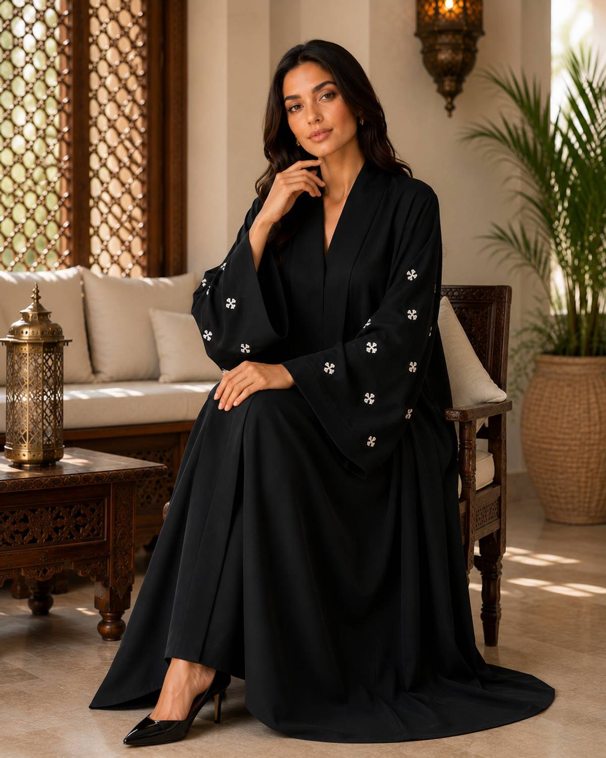 aaruh Polyester Abaya, Black