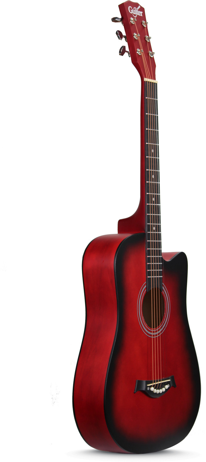 Image of Guiter OTG-38CG 38 inch Cutaway Acoustic Guitar Kit Red, Truss Rod, Linden & Rosewood Build Acoustic Guitar Linden Wood Rosewood Right Hand Orientation