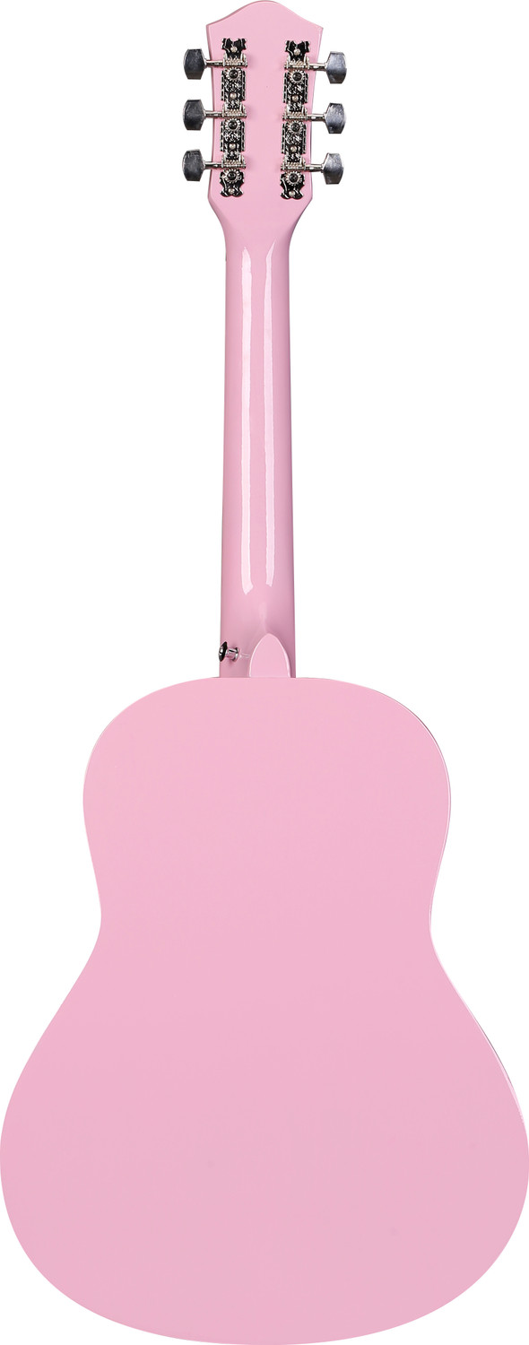 Image of Belear AG36-Pink Dreadnought Travel Guitar Basswood, Linden Wood, Solid Wood Plastic Right Hand Orientation