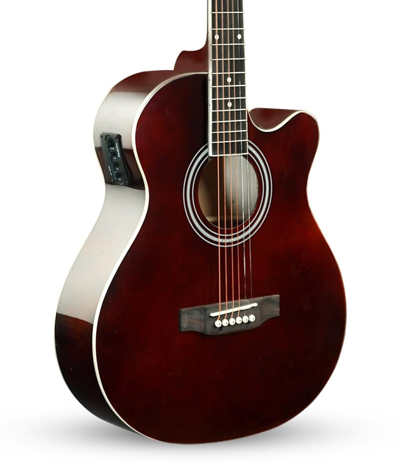 Image of KADENCE KAD-FNTR-BRN-EQ-N1 Acoustic Guitar Linden Wood Rosewood Right Hand Orientation