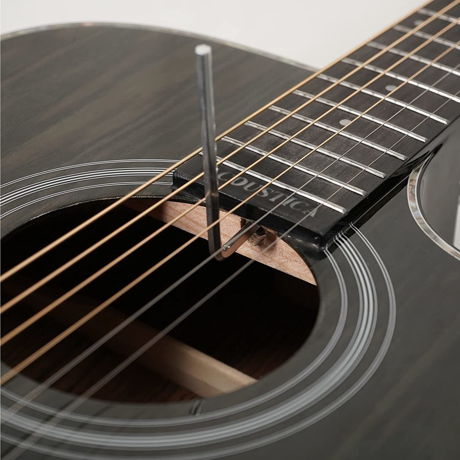 Image of KADENCE Acoustica Series Black A06 Guitar with Bag(with Online Classes) Acoustic Guitar Ash Rosewood