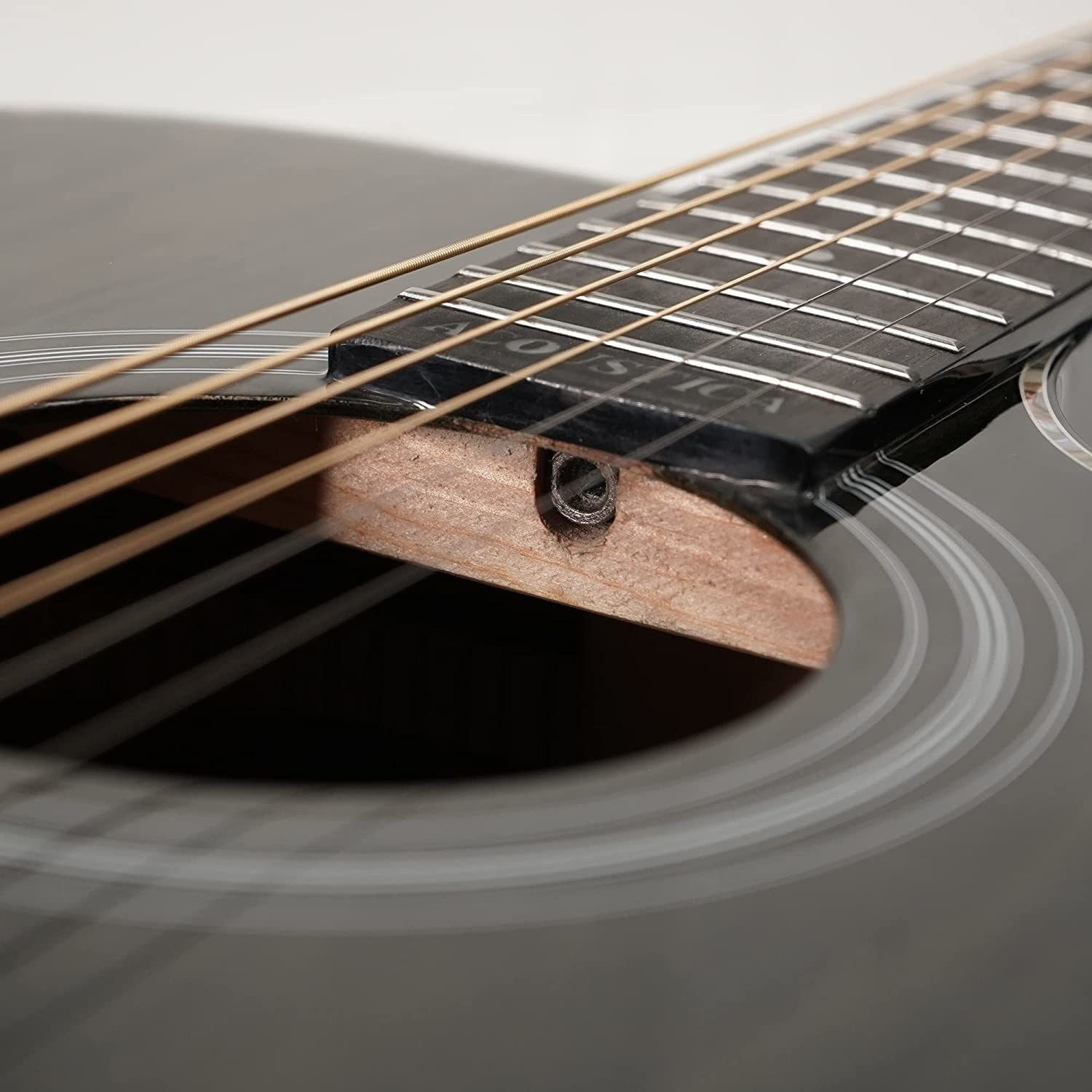 Image of KADENCE Acoustica Series Black A06 Guitar with Bag(with Online Classes) Acoustic Guitar Ash Rosewood